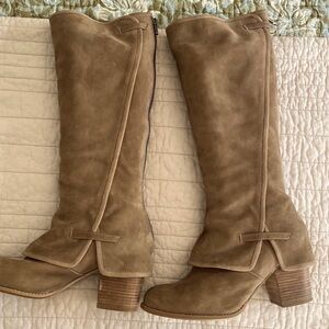 Tan suede boots